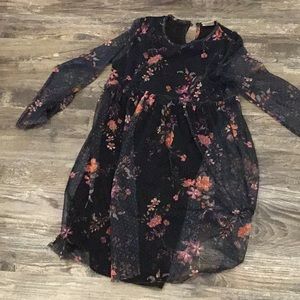 Girls black floral dress